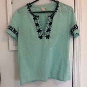 J Crew embroidered top